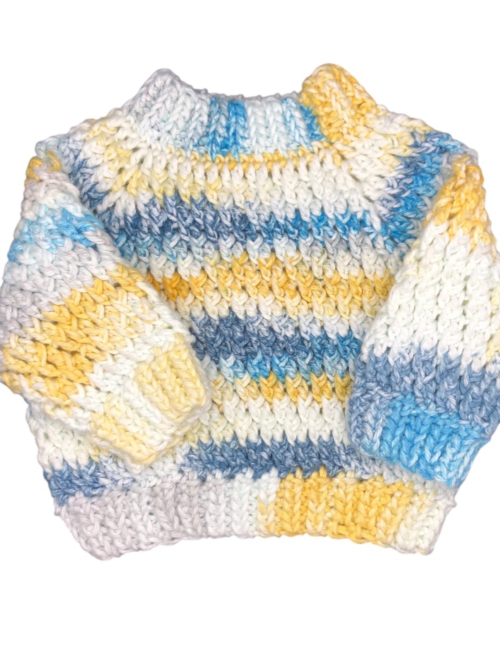 Crochet Infant 100% Cotton Sweater | Handmade Pullover | Newborn Unisex Jumper